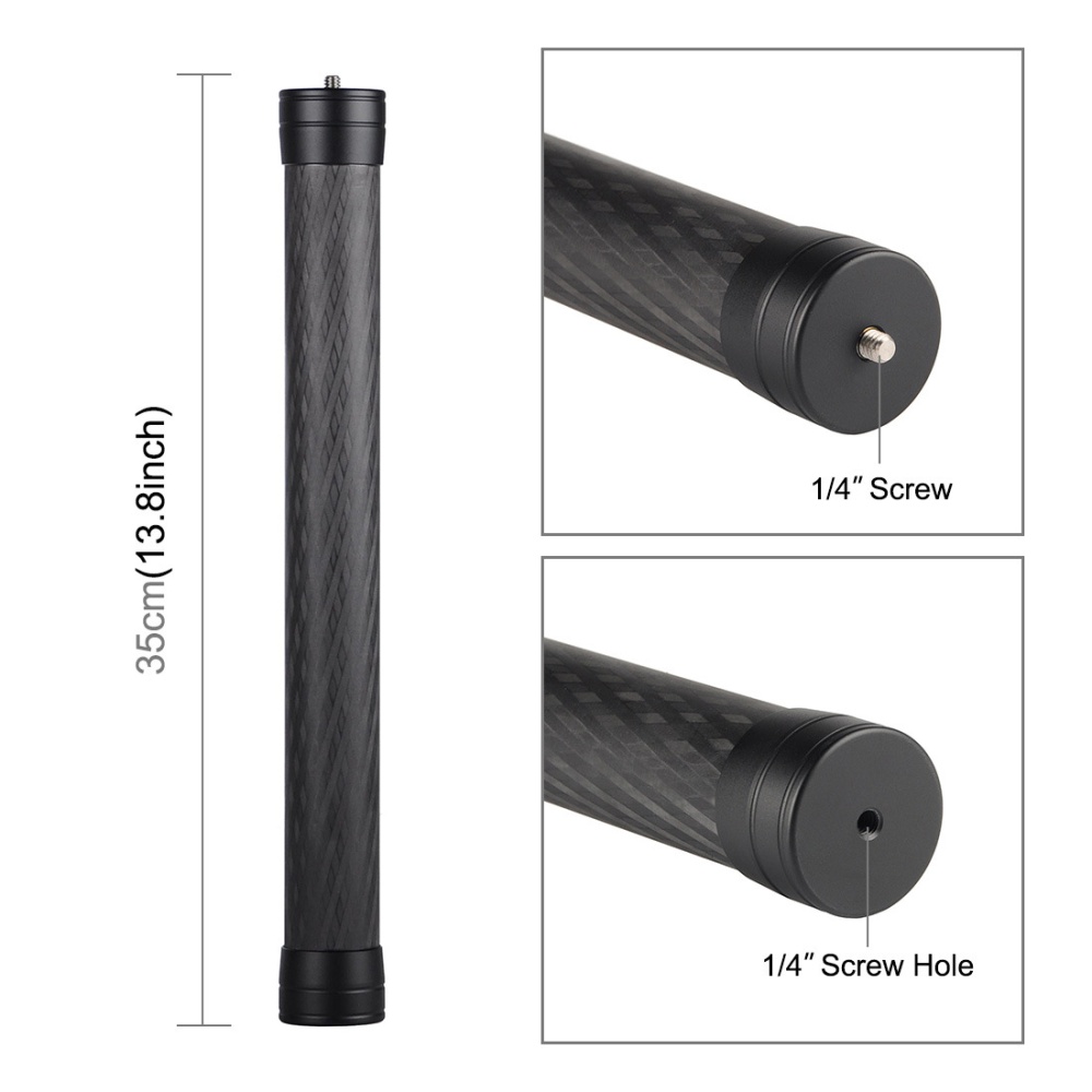 Carbon Fiber Extension Monopod Pole Rod Extendable Stick for Dji Moza Feiyu V2 Zhiyun G5 Spg Gimbal black - Image 2