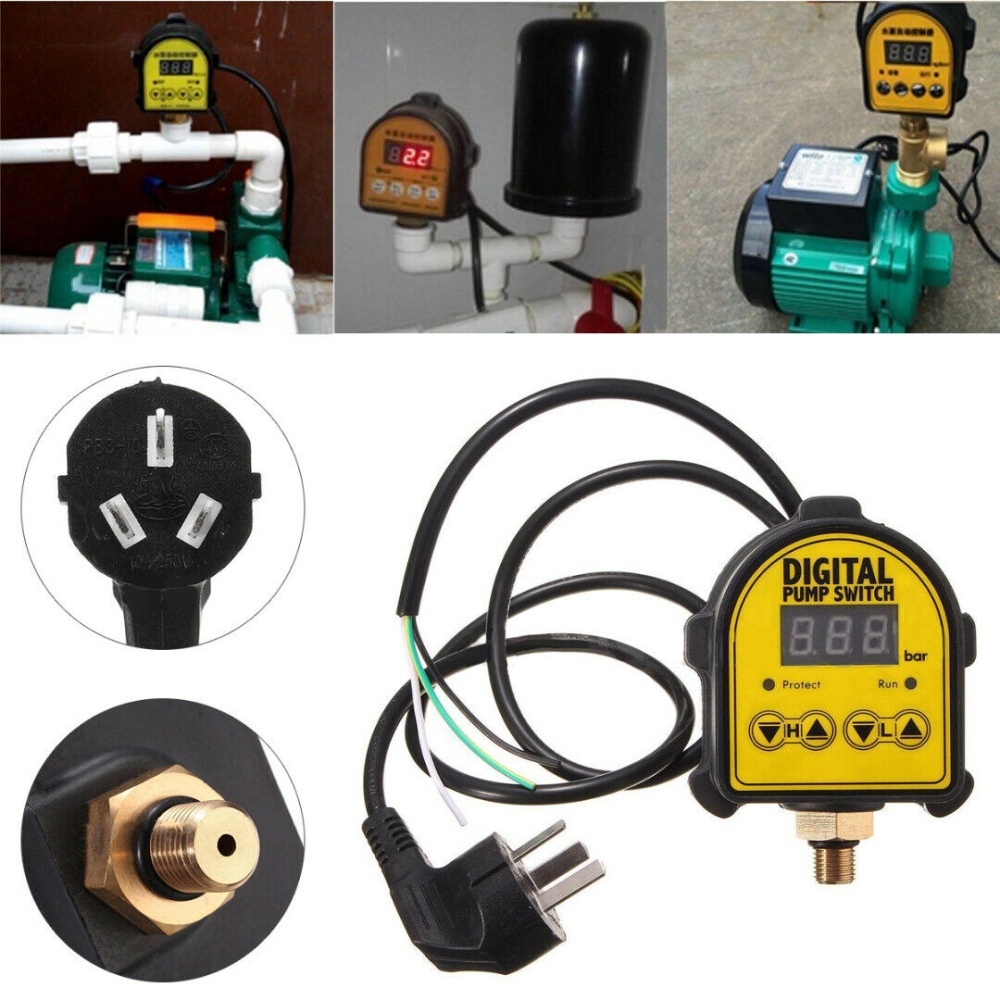 Automatic Digital Pressure Controller On Off Switch 220V for Water Ail Gas Pump English version 4 points external thread - Image 2