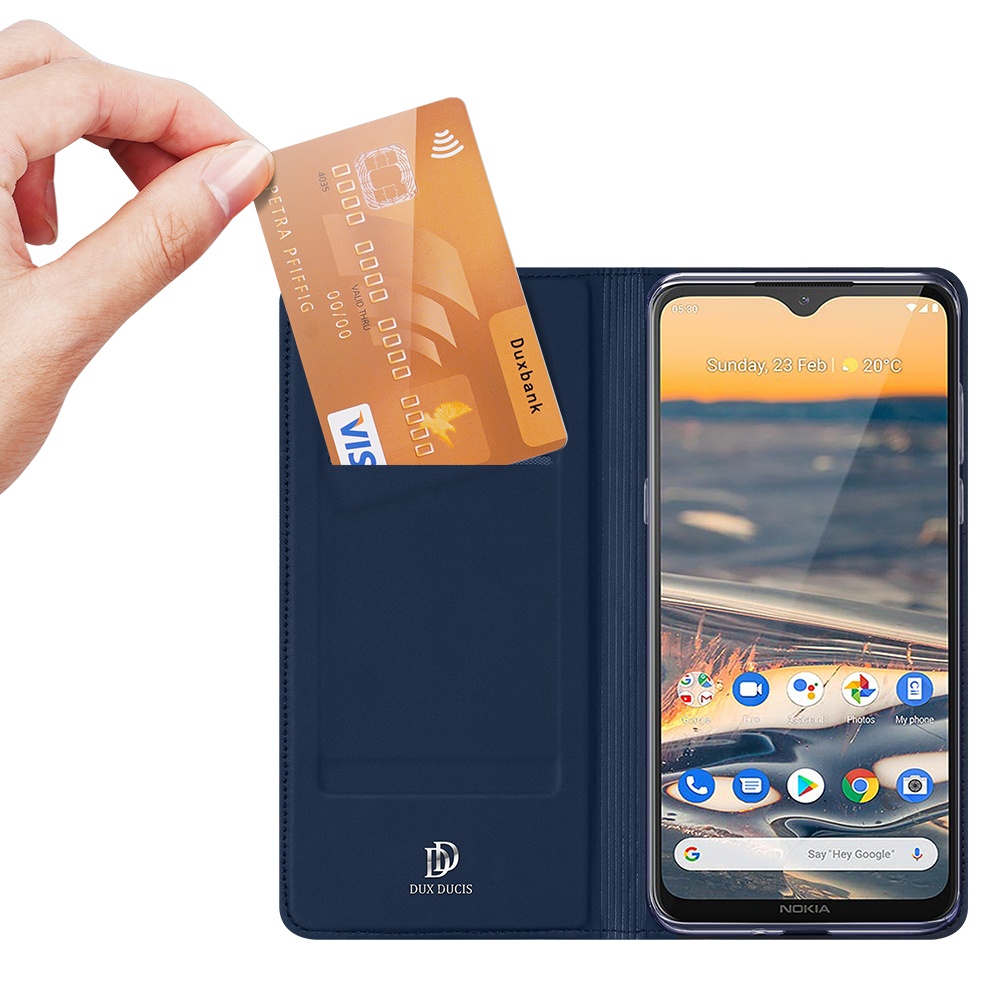 DUX DUCIS for Nokia 5.3 Leather Mobile Phone Cover with Bracket Card Slot Magnetic Protective Case blue - Image 2