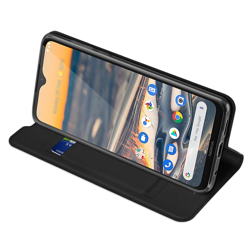 DUX DUCIS for Nokia 5.3 Leather Mobile Phone Cover with Bracket Card Slot Magnetic Protective Case black - Image 2