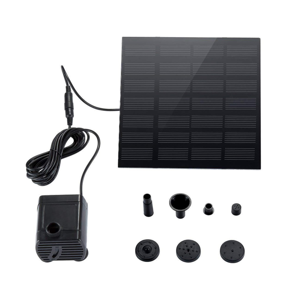 Solar Water Fountain Pump for Garden Floating Plants Watering Power Miniature Pool Waterpump black