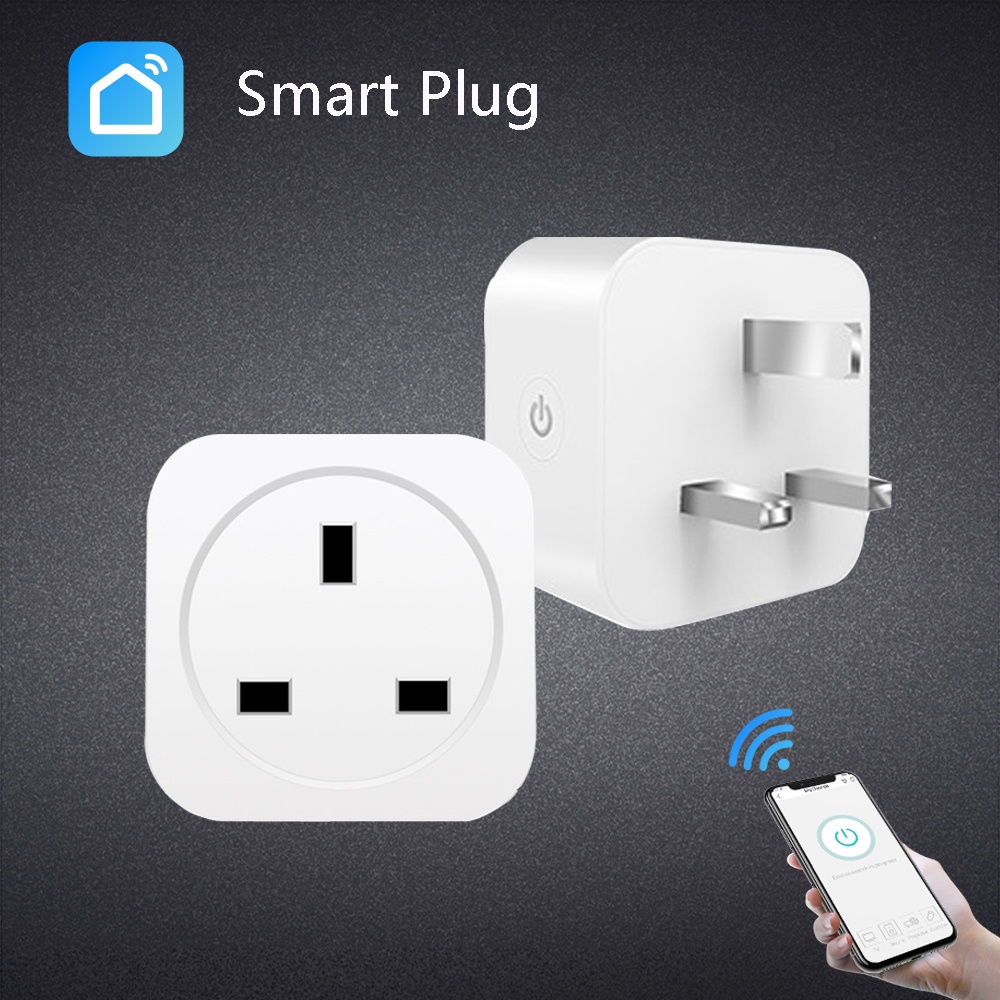 SIMU Smart Socket Square WiFi Plug British Standard Alexa Mobile Phone Timing Switch Remote Control white