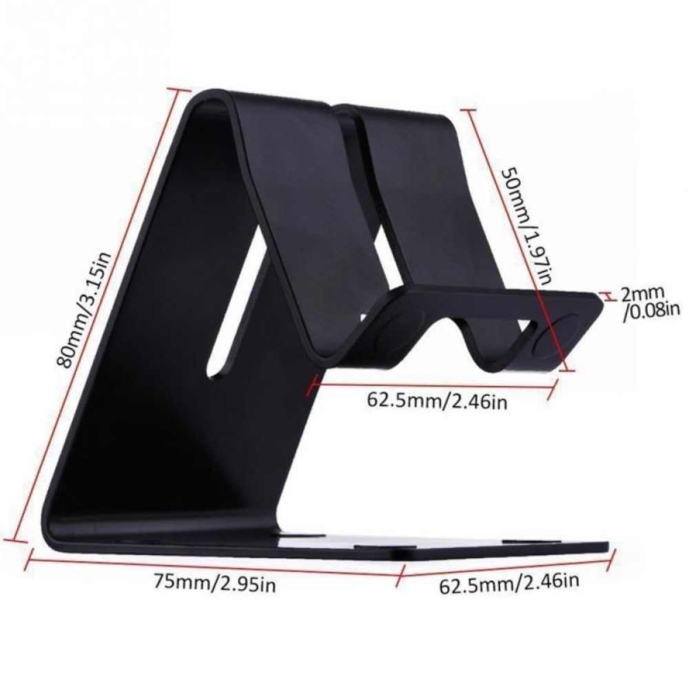 Alloy Steel Table Phone Holder Metal Anti-slip Cell Holders Desk Mount Stand for black - Image 2