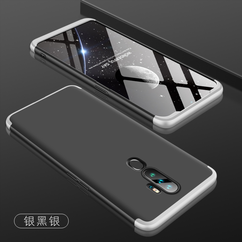 For OPPO A5 2020/A11X Cellphone Cover Hard PC Phone Case Bumper Protective Smartphone Shell black silver - Image 2