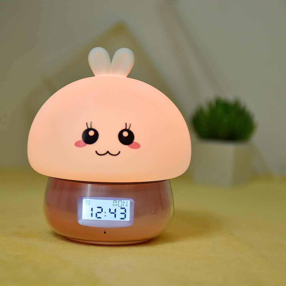 USB Charging Cute Patting Night Light with Remote Control Alarm Clock Recording Function Decoration Gift blue - Image 2