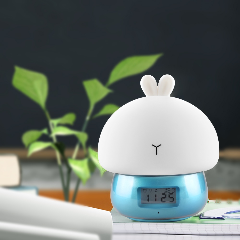 USB Charging Cute Patting Night Light with Remote Control Alarm Clock Recording Function Decoration Gift blue - Image 3