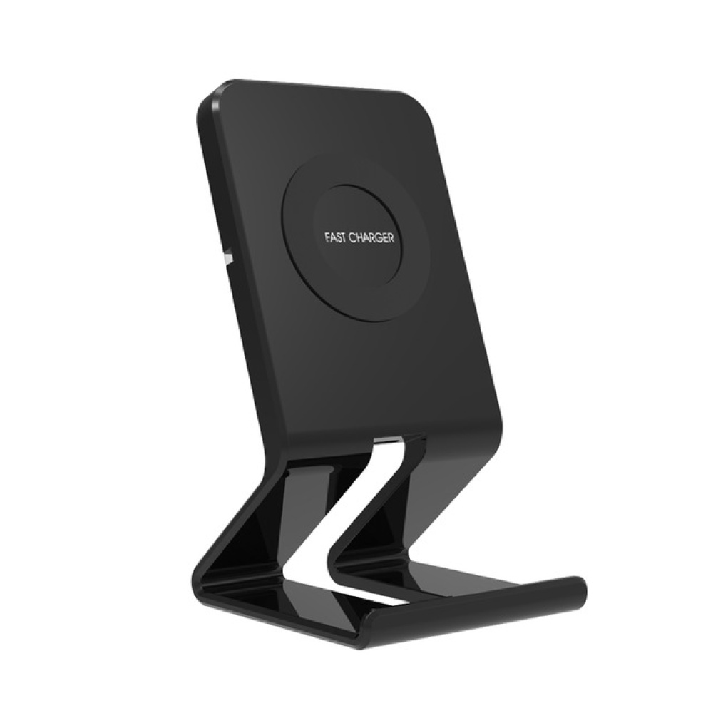 QI 10W Wireless Charger for Android/iPhone Cellphone Fast and Safe Charging Vertical Stand Elegant Desk black - Image 2