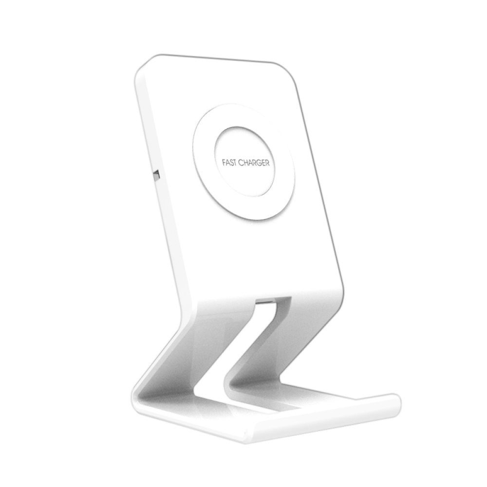 QI 10W Wireless Charger for Android/iPhone Cellphone Fast and Safe Charging Vertical Stand Elegant Desk white - Image 2