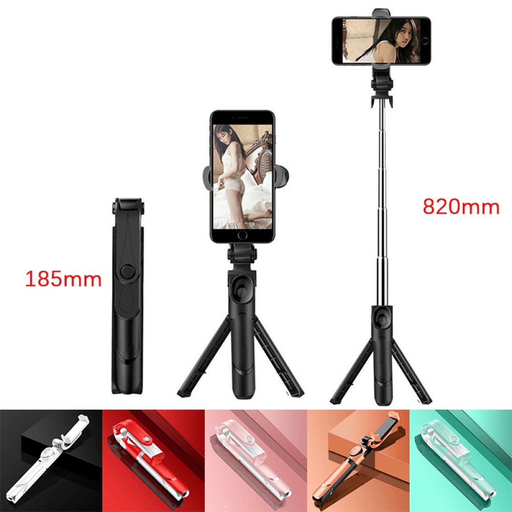 Selfie Stick with Tripod and Phone Holder Remote Controller Set for Smartphones Orange - Image 2