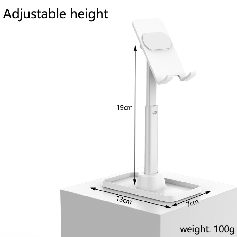 Mobile Phone Tablet Holder Portable Telescopic Desktop Stand Cell Universal Q2 white - Image 2