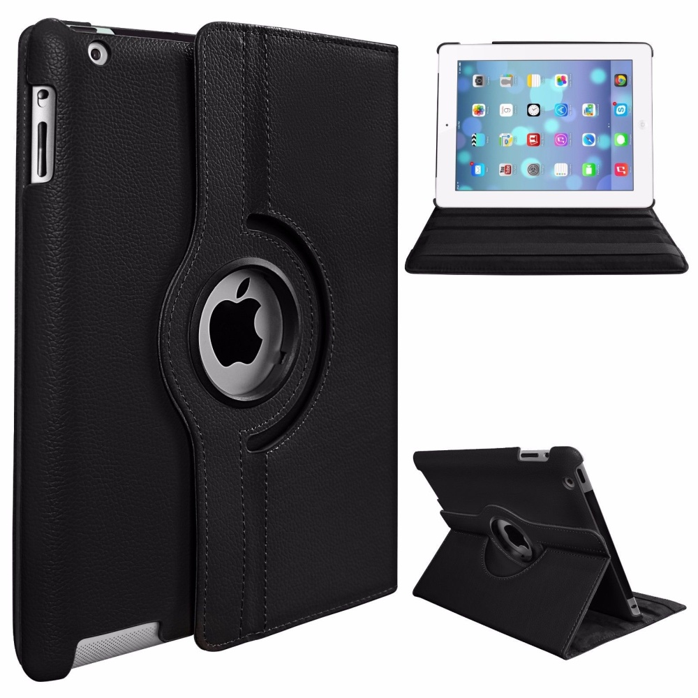 360 Degree Rotating Stand PU Leather Case Cover for Apple iPad2 iPad3 iPad4 - Red - Image 2