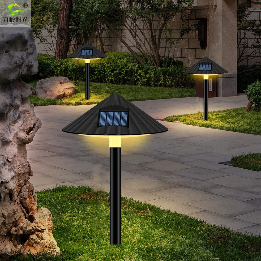 LED Solar Lawn Lamp Outdoor Waterproof Mushroom Light Control for Garden Landscape Decor warm light - Image 2