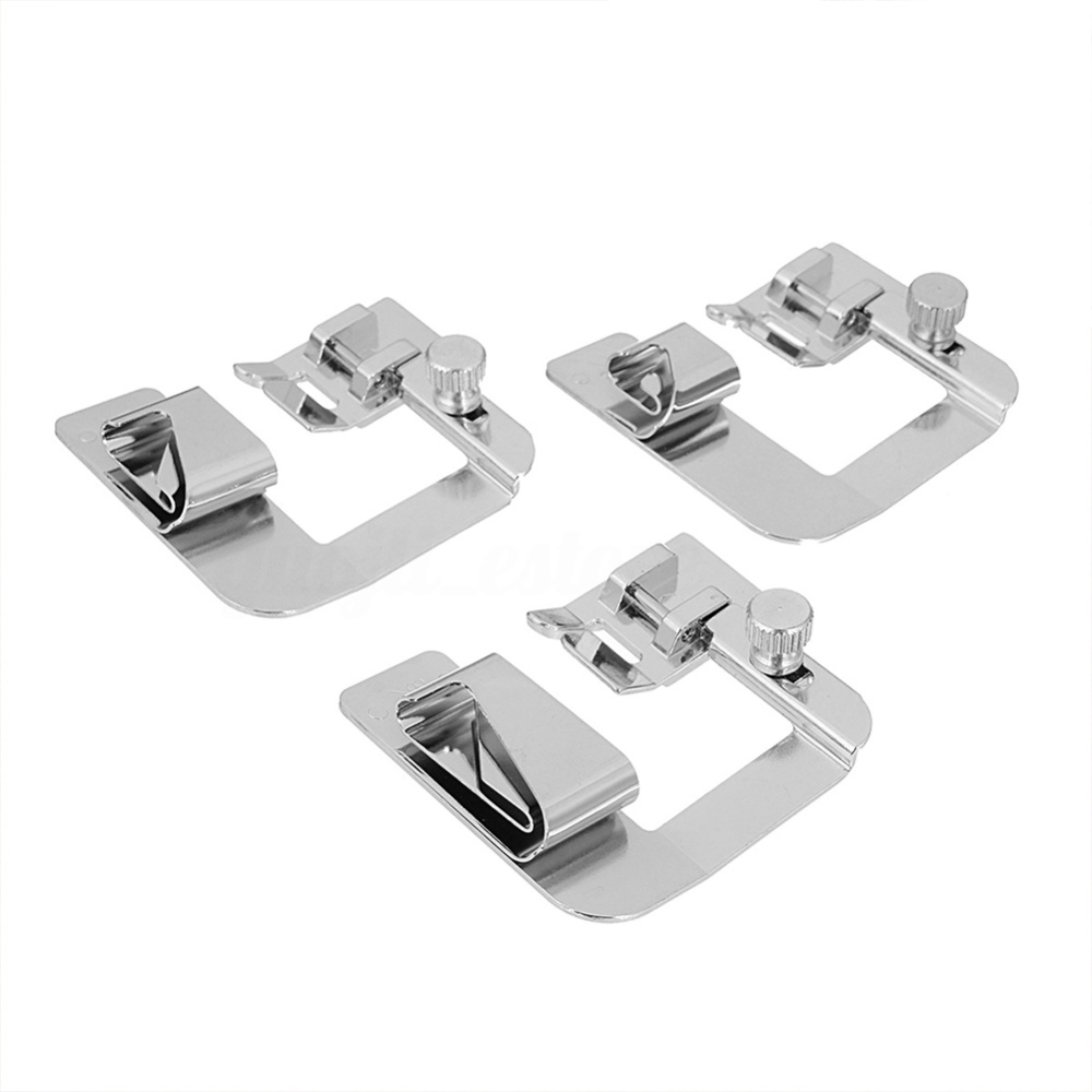 3Pcs/Set Home Sewing Machine Foot Presser Rolled Hem Feet for Brother Singer(Sliver) - Image 2