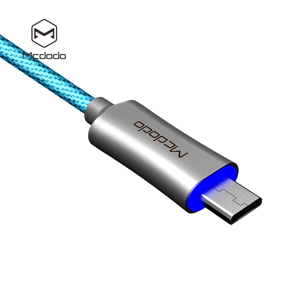 MCDODO Knight Series Auto Disconnect QC 3.0 Quick Charge Micro USB Cable Blue - Image 2