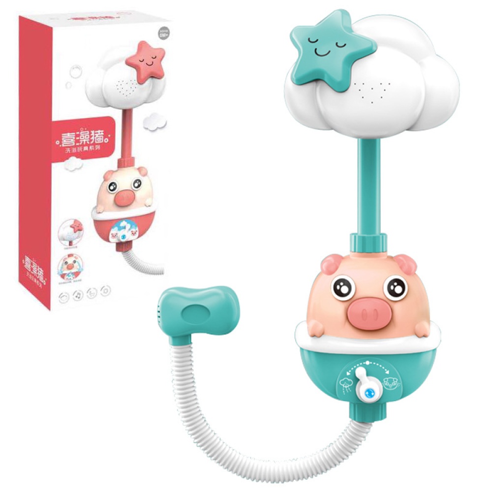 Kids Shower BathToys Cute Baby Faucet Bathing Water Spray Tool Dabbling Toy Green (color box)