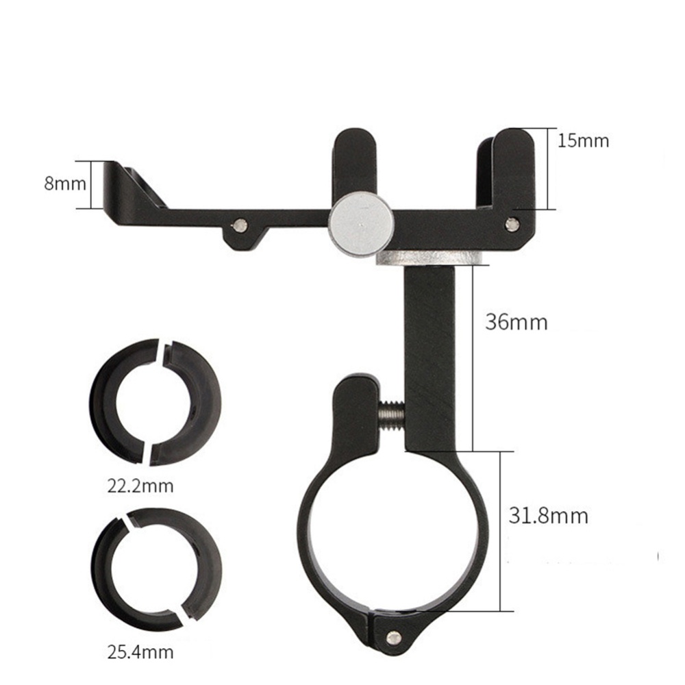 Mobile Phone Bracket Aluminum Alloy Electric Vehicle Motorcycle Holder Navigation black_22.2mm-31.8mm - Image 2