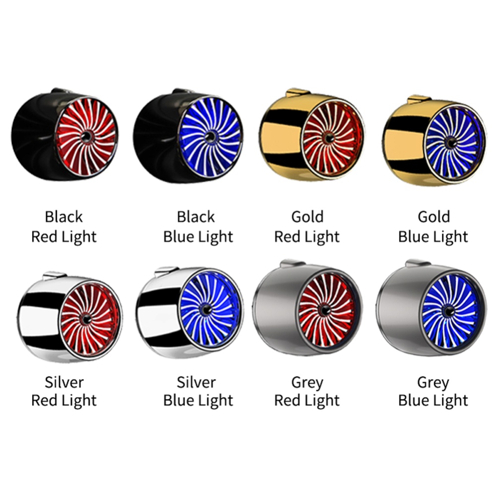 LED Scent Vent Decoration Clip On Alloy Diffuser Car Perfume Freshener Bright silver blue - Image 2