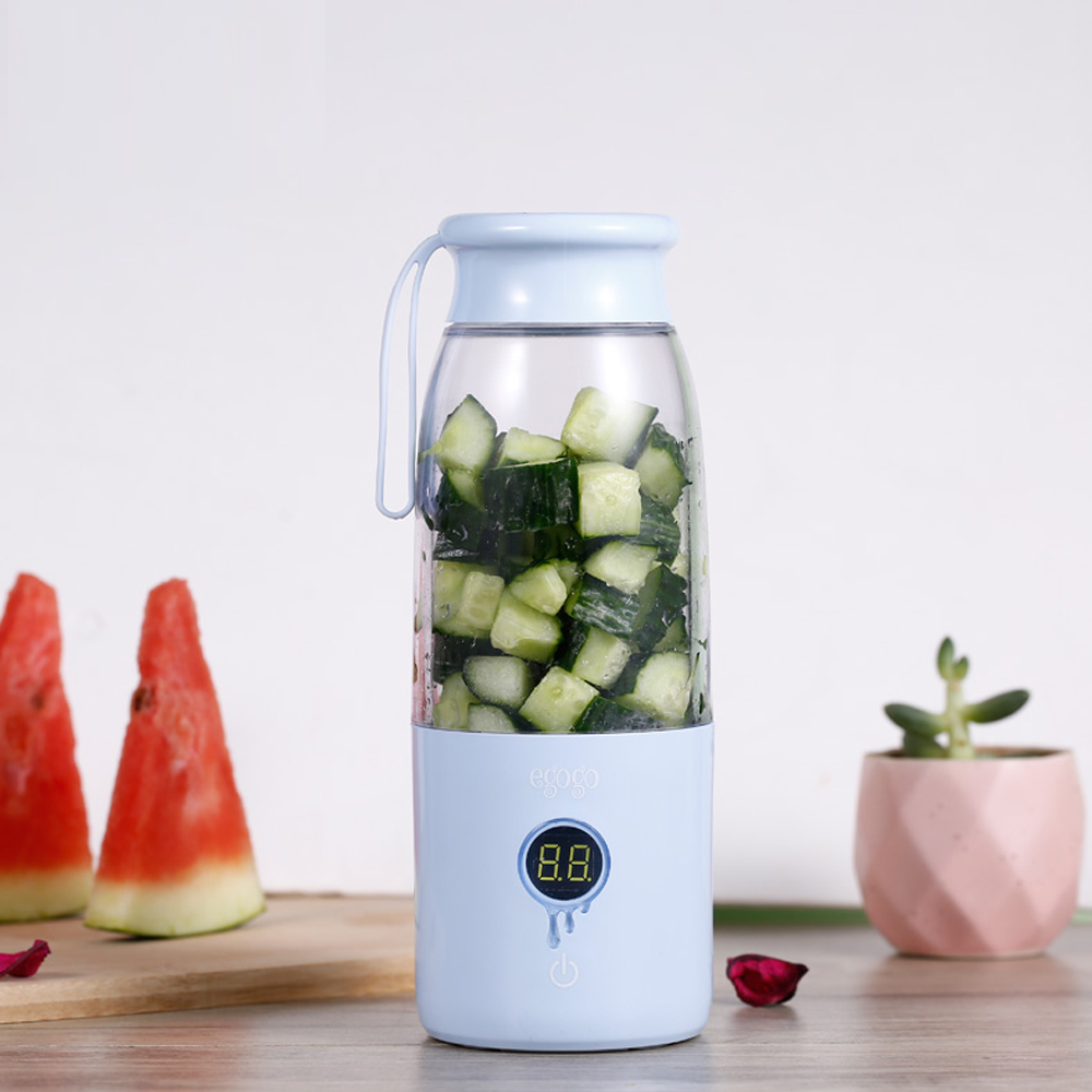 K-106 Portable Home Mini Electronic Blender Joyshaker Cup for Drinking Blue