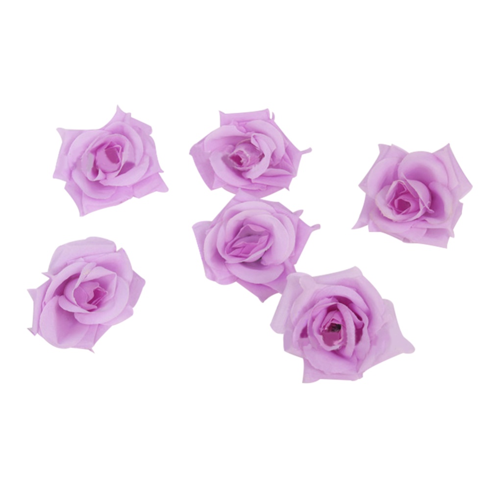 50Pcs Artificial Rose Heads for Home Bouquet Wedding Decoration Light purple 9# - Image 2