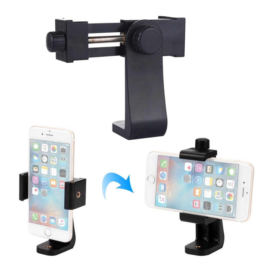 Live Phone Clip Camera Tripod Horizontal Vertical Adjustable Clamp Stable Anti-fall Design black - Image 2