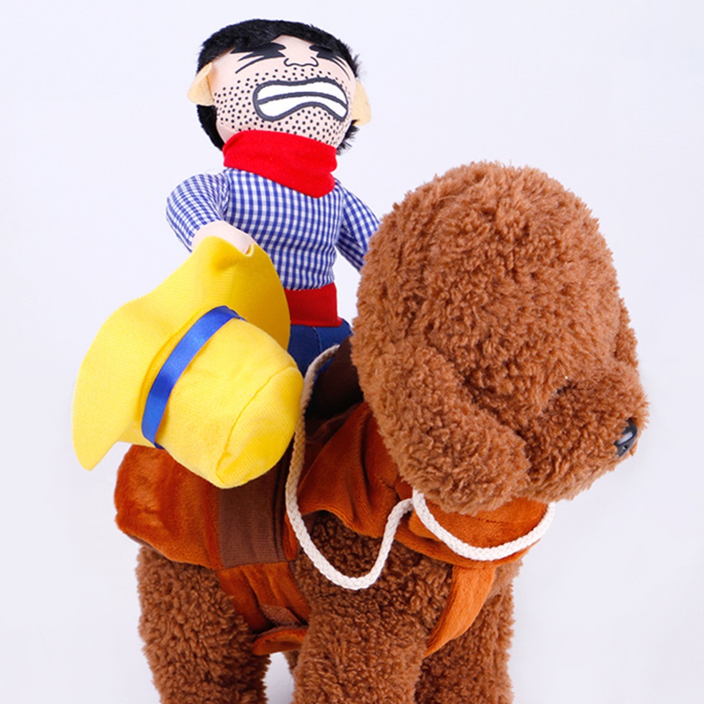 Dog Cute Cospaly Costume Cowboy Style Outfit with Doll for Halloween Pet Hat section_S