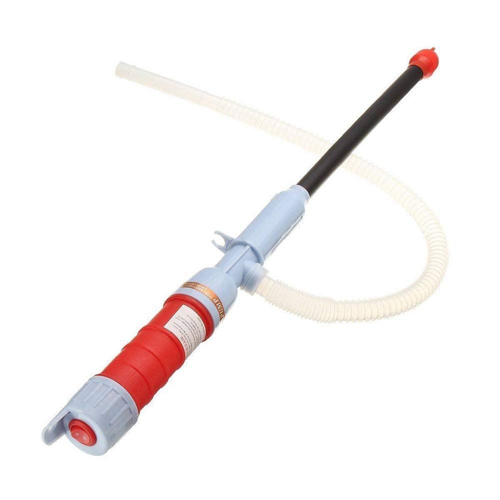 Pump Battery Operated Liquid Transfer Water Gas Tools Petrol Fuel Portable Car Siphon Hose Red tube