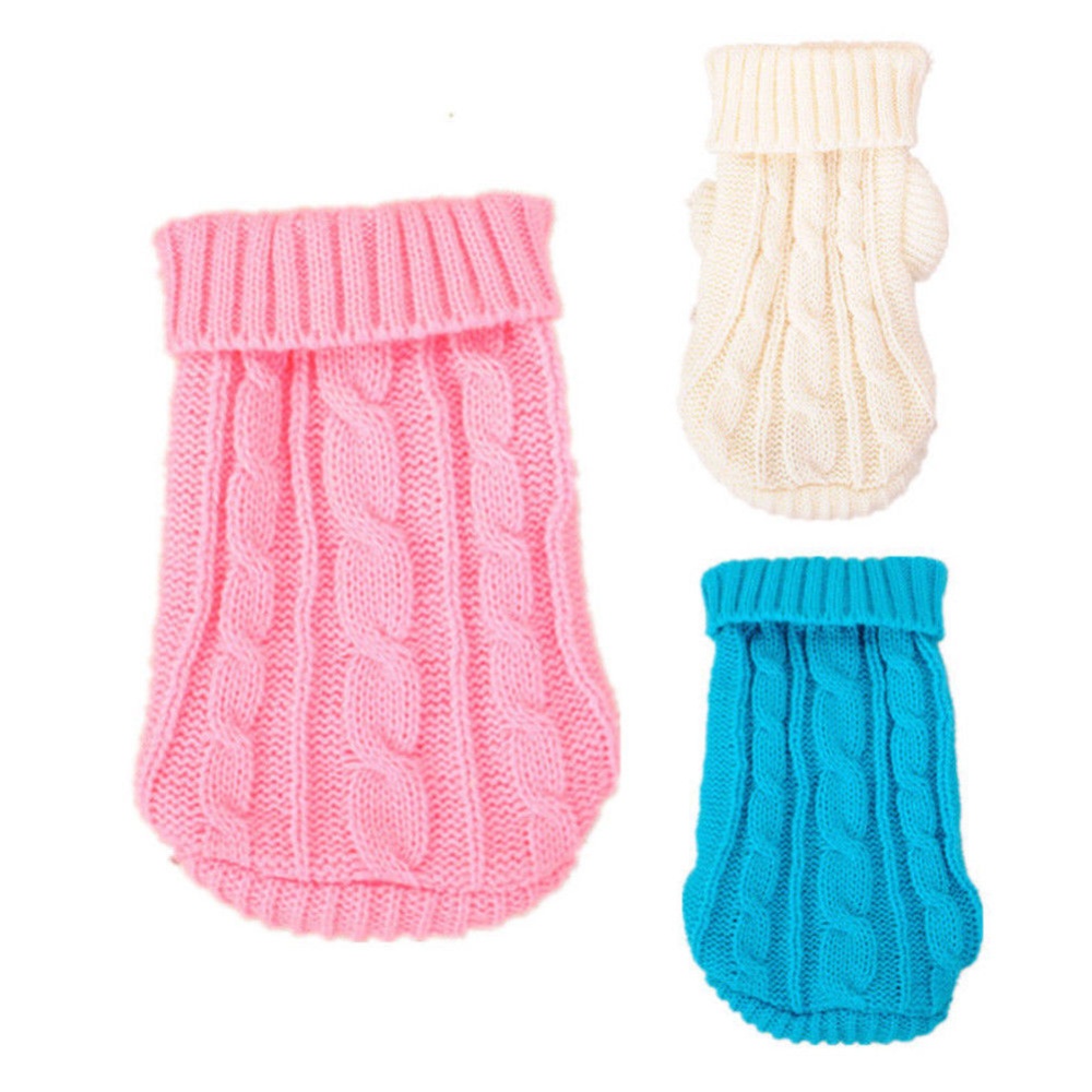 Soft Warm Thicken Knitted Sweater Pet Puppy Mini Dog Cat Coat for Autumn Winter - Image 2