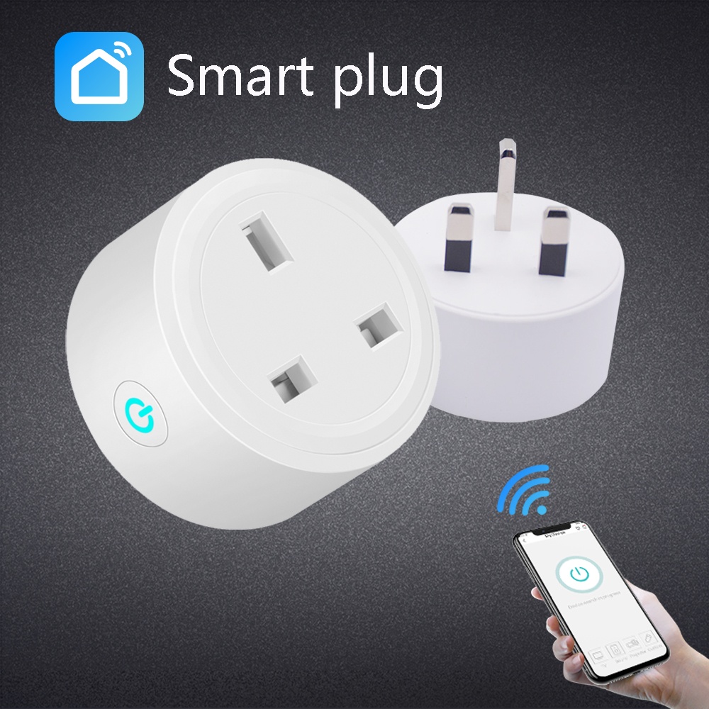 WiFi Smart Socket British Standard Alexa Mobile Phone Timer Switch Remote Control Home Device white