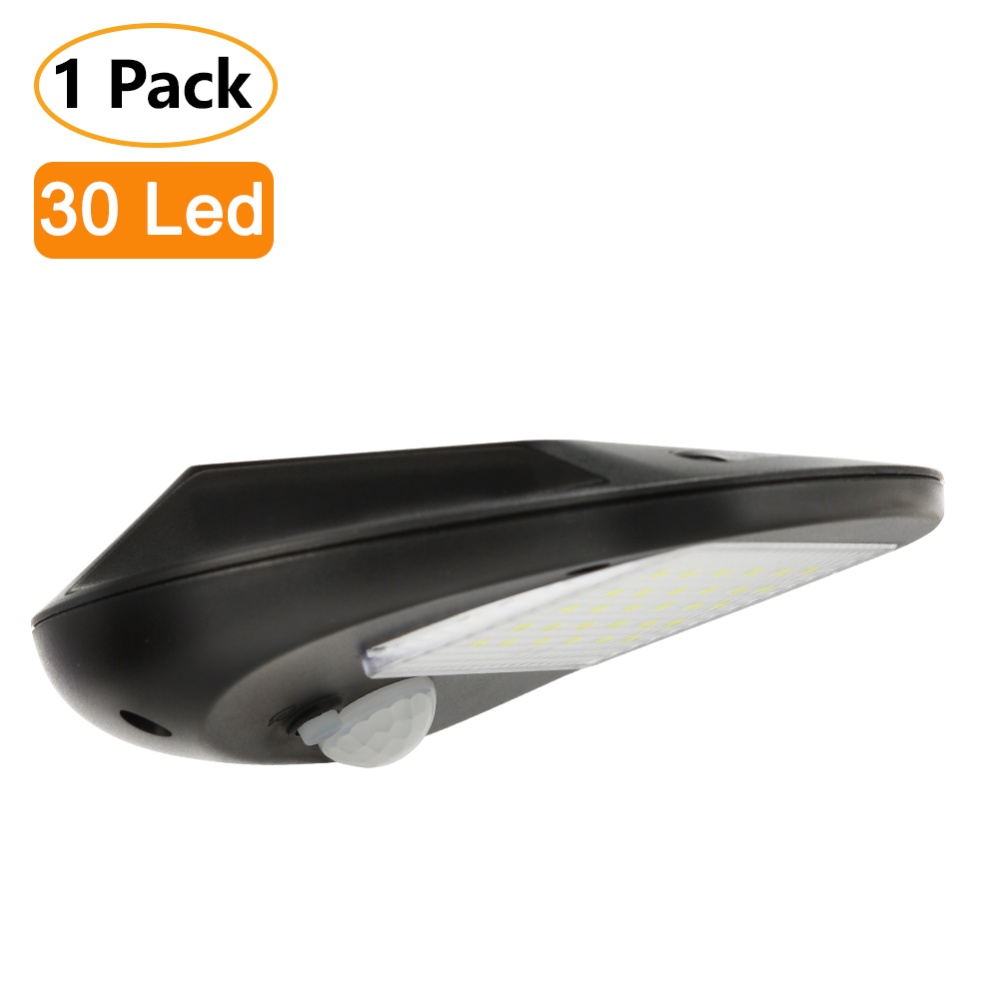 30 LED Outdoor Solar Lights, Super Bright Motion Sensor Wall Lamp IP64 Waterproof for Fence, Patio, Deck, Yard, Driveway, Walkway, Garden(1