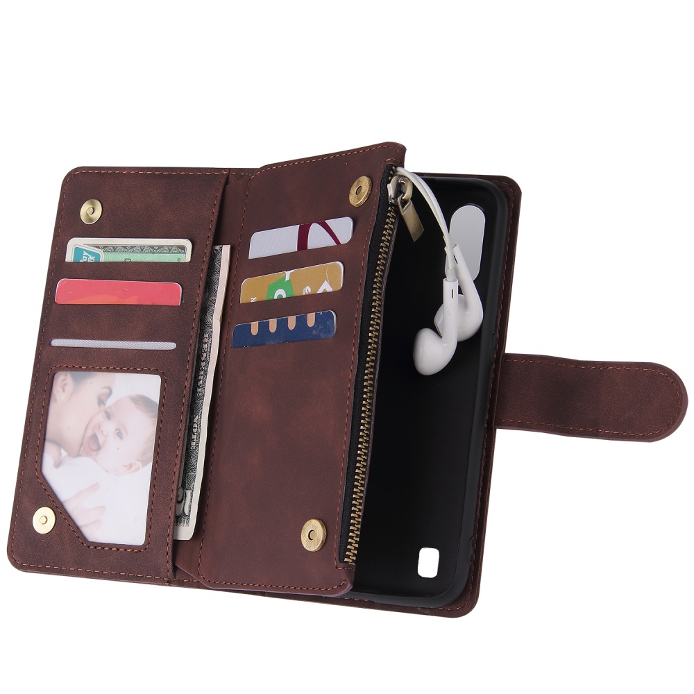 For Samsung A01 Case Smartphone Shell Wallet Design Zipper Closure Overall Protection Cellphone Cover 1 black - Image 2