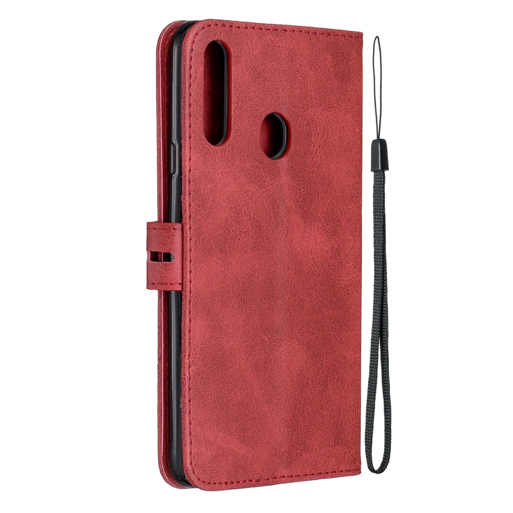 For Samsung A10S A20S Solid Color Denim Texture Front Clasp Bracket Leather Mobile Phone Cover black - Image 2