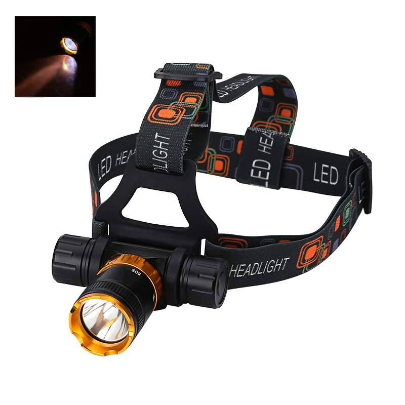 LED Headlamp - 800 Lumens, Waterproof, CREE XM-L T6 LED, 18650 Battery