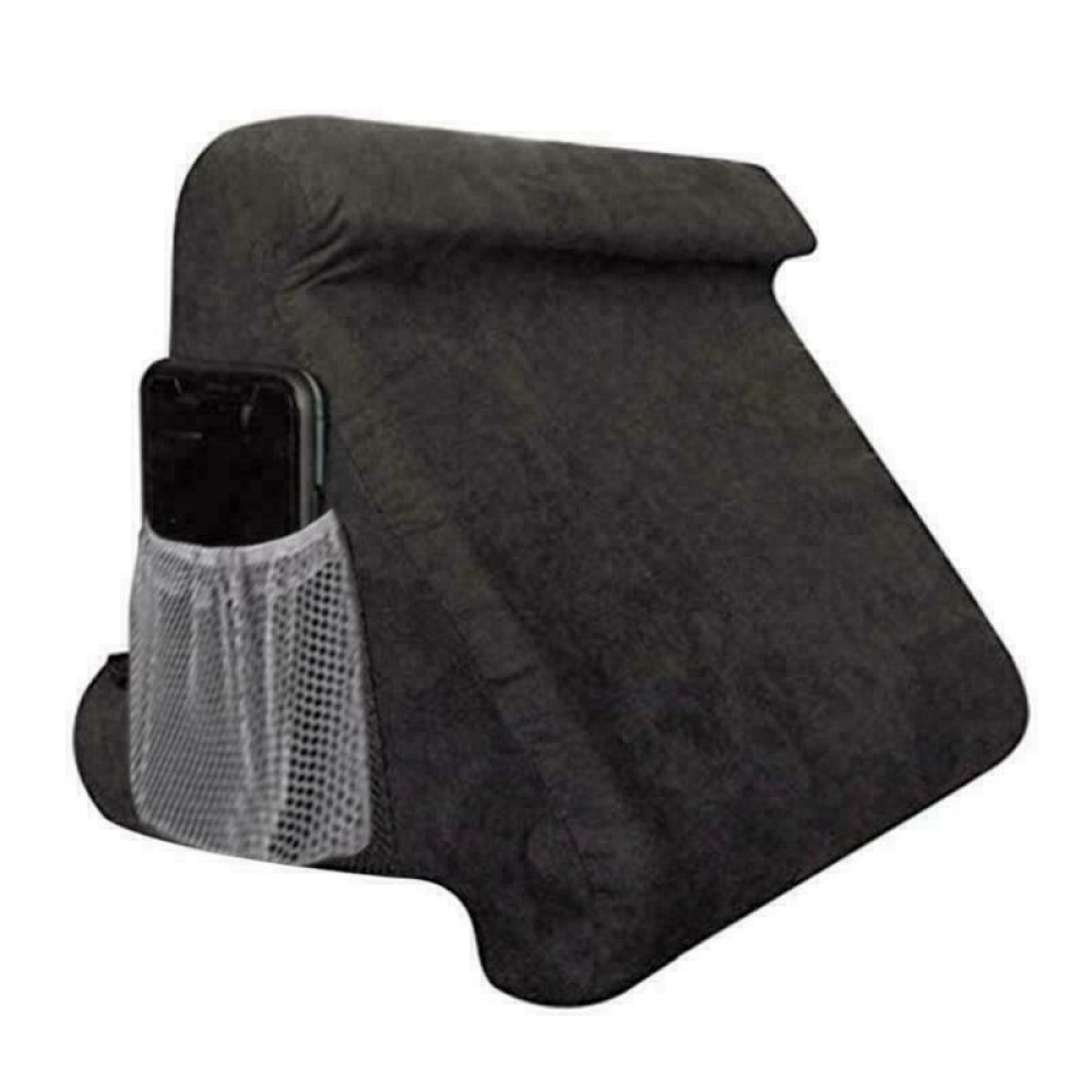 Multi-Angle Pillow Tablet Read Holder Stand Foam Lap Rest Cushion for Pad Phone black_With net pocket - Image 2