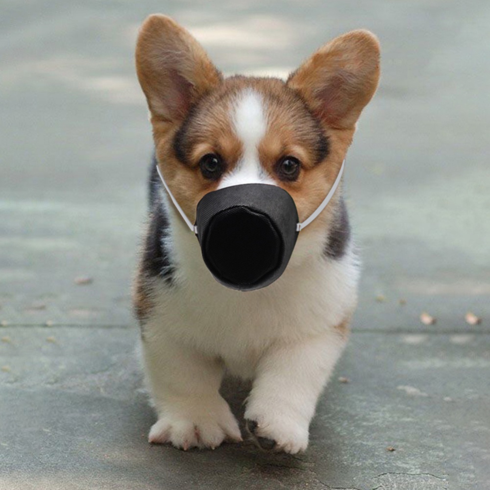 Pet Dog Mouth Mask PM2.5 Outdoor Dust-proof Anti-Air pollution Face Cover Anti-fog Haze Masks For Dogs black_S - Image 2