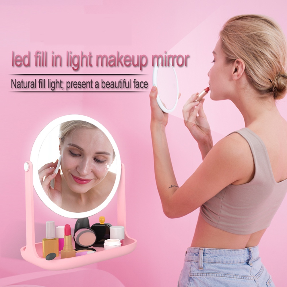 RK-36 Desk Lamp Type Fill Lighted Makeup Mirror with Selfie LED Light 360 Degree Adjustable - Image 3