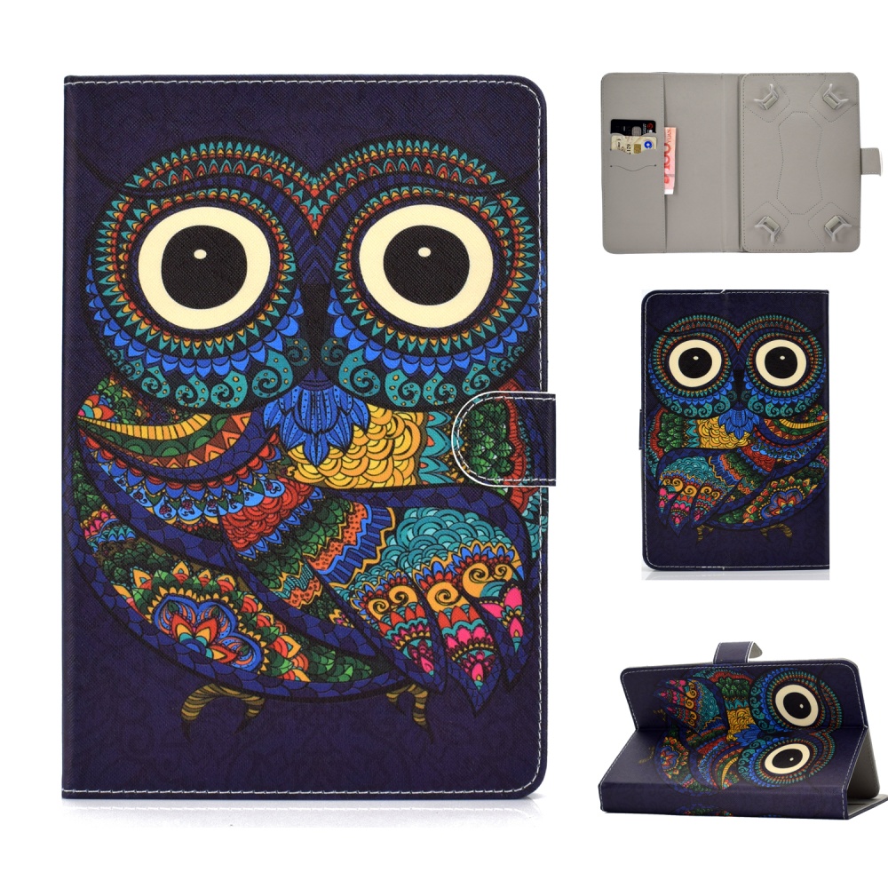 Universal Laptop Protective Case 7Inches Color Painted PU Cover with Front Snap owl - Image 2