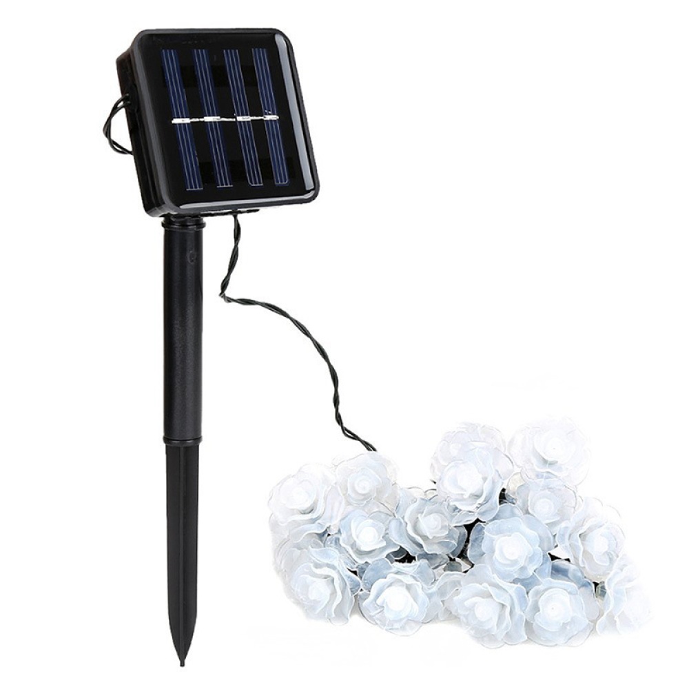 6M 30LEDs Waterproof Rose Flower Shape Solar String Light Outdoor Wedding Decor Color light_(ME0004203) - Image 3