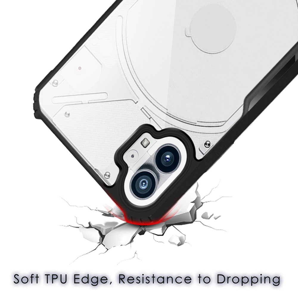 Air-bag Case Transparent Acrylic Shockproof Anti-scratch Protective Cover Black - Image 2