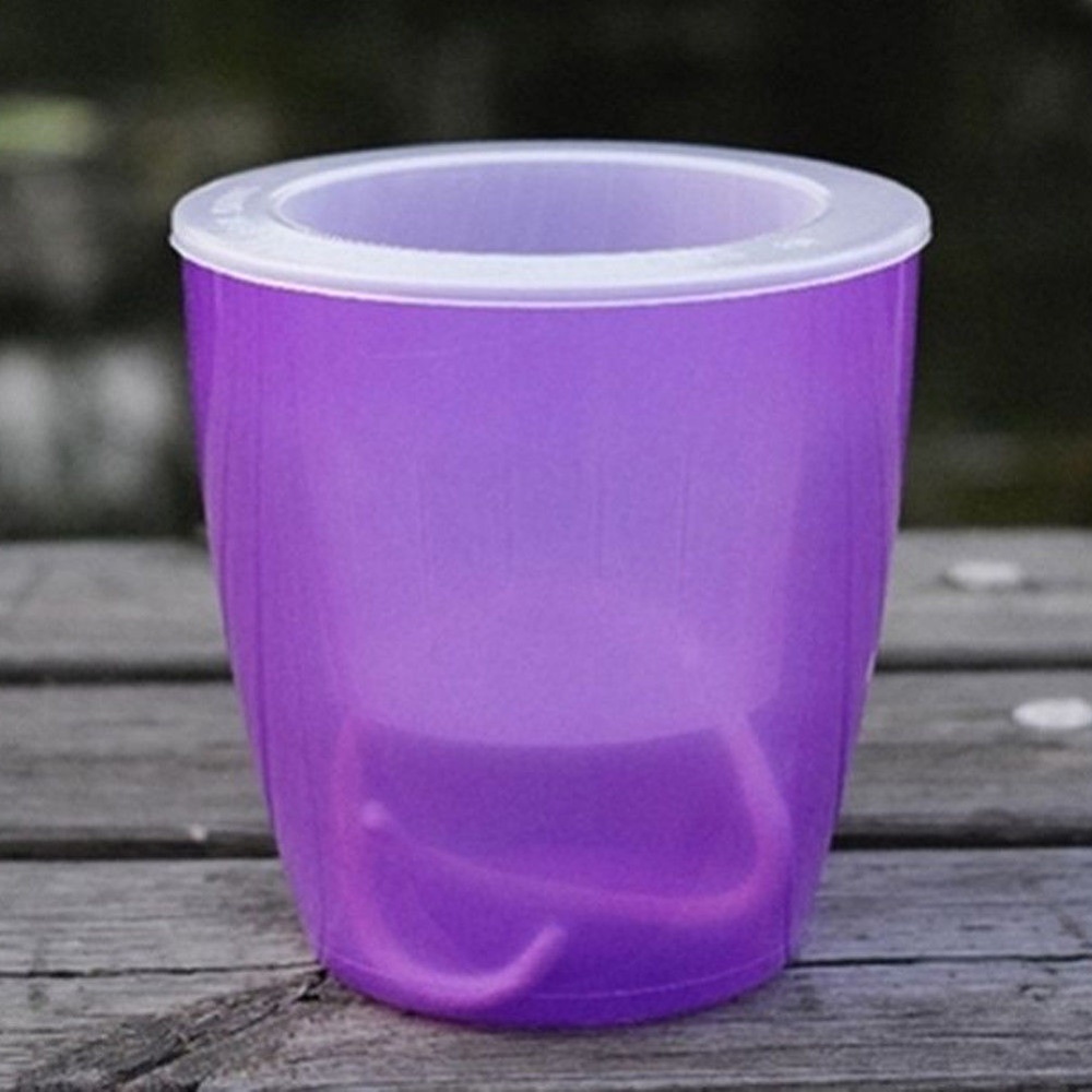 Colorful Self Watering Round Planter Flower Pot Home Garden Decor Professional Green Plant Vase Translucent purple_Medium (M5) - Image 3