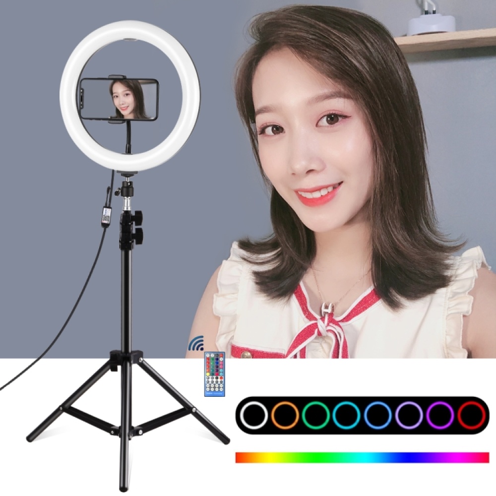 7.6 Inch 9 RGB Dimmable Ring LED Light Kits Photography Video PKT3051B - Image 2