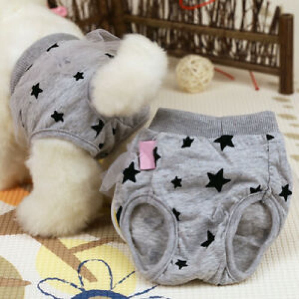 Pet Sanitary Panties Diaper Female Underwear for Dog Teddy Pomeranian Gray_L - Image 2