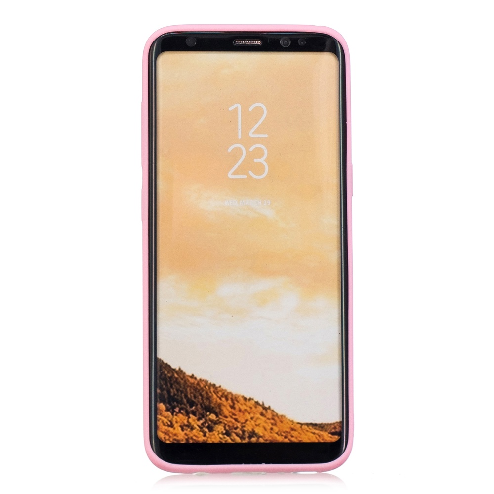 for Samsung S8 Lovely Candy Color Matte TPU Anti-scratch Non-slip Protective Cover Back Case dark pink - Image 2