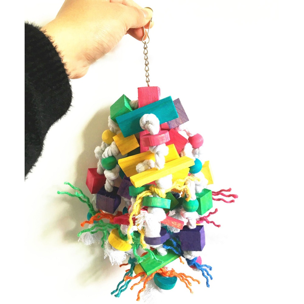 Wooden Cotton Rope Sunflower Bite Toy for Large Medium Parrot As shown