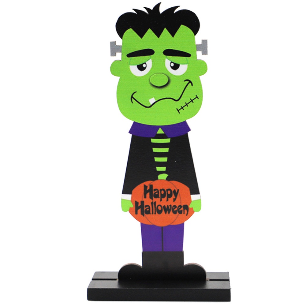 Wooden Decoration Halloween Pumpkin Man Witch Home Table Crafts JM02003