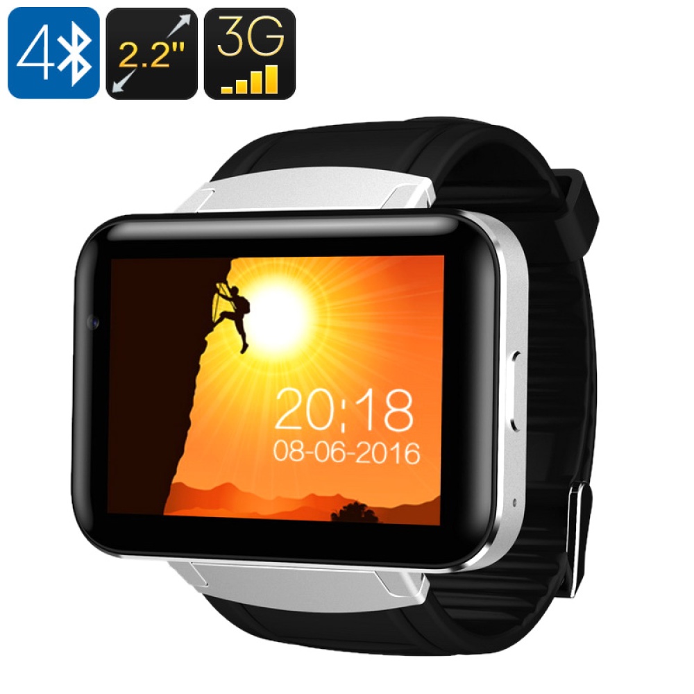 DM98 3G Smart Watch Phone - Android 4.4 MTK6572 Quad Core 1.2GHz 512MB/4GB Bluetooth WiFi GPS Google Now 900mAh B (Silver) - Image 2