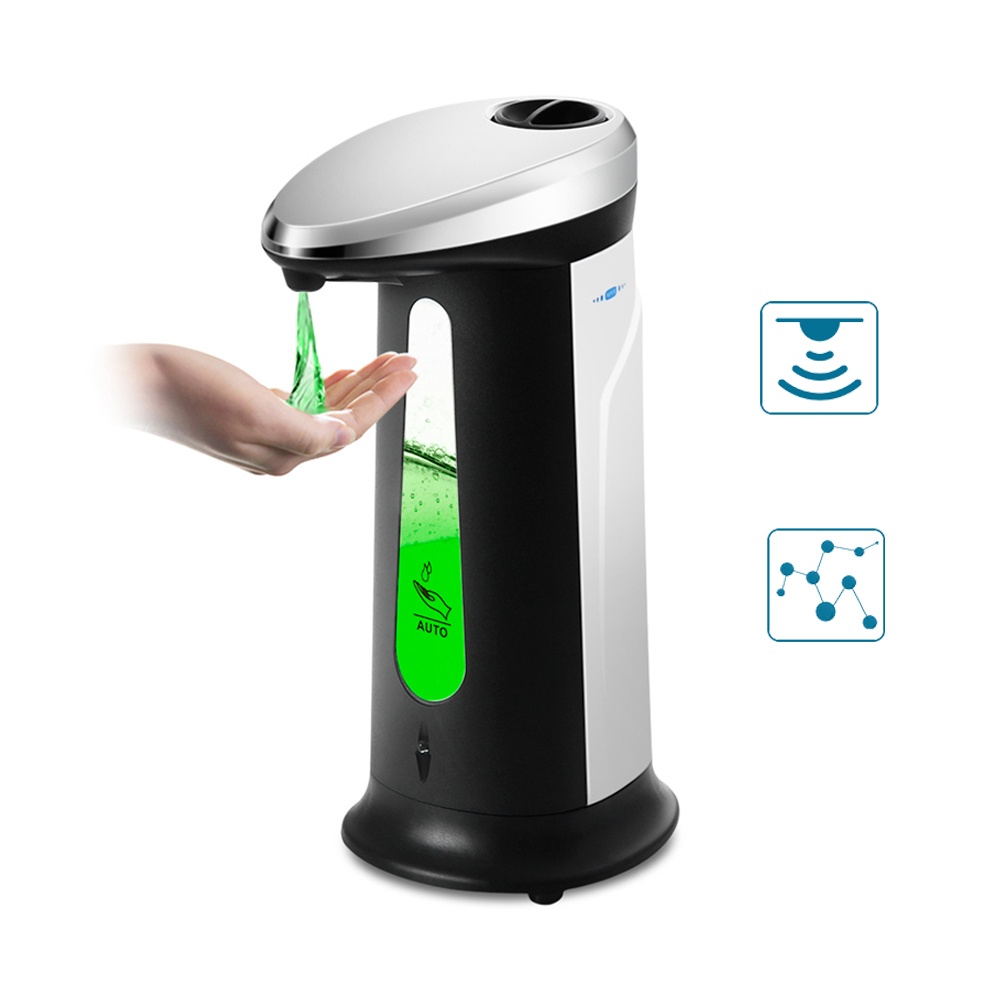 Liquid Soap Dispenser 400ML Automatic Smart Sensor Touchless ABS Electroplated Sanitizer Dispensador Bottle black