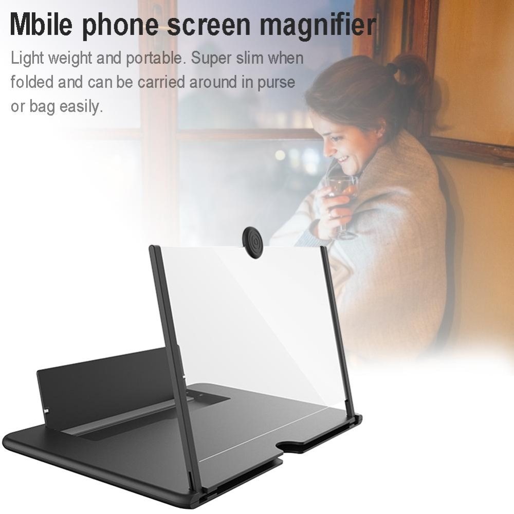 12inch Phone Screen Magnifier 3D Effect Amplifier HD Video Magnifying Bracket Holder white - Image 2