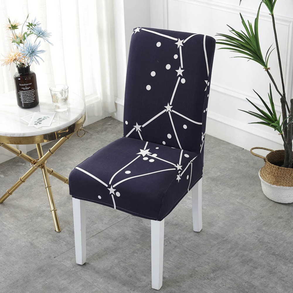 Printing Removable Chair Cover Stretch Elastic Slipcoversfor Weddings Banquet star_One size