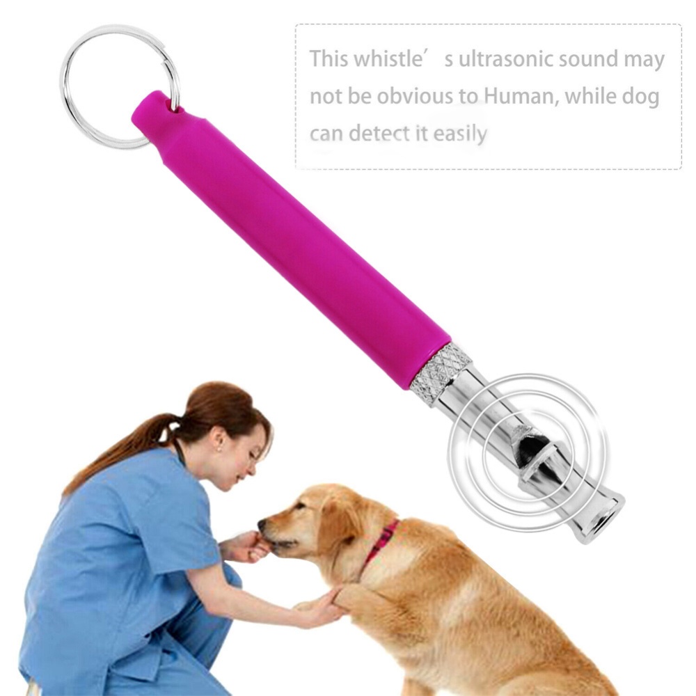 Dog Training Obedience Whistle for Pet Metal Ultrasonic Flute purple