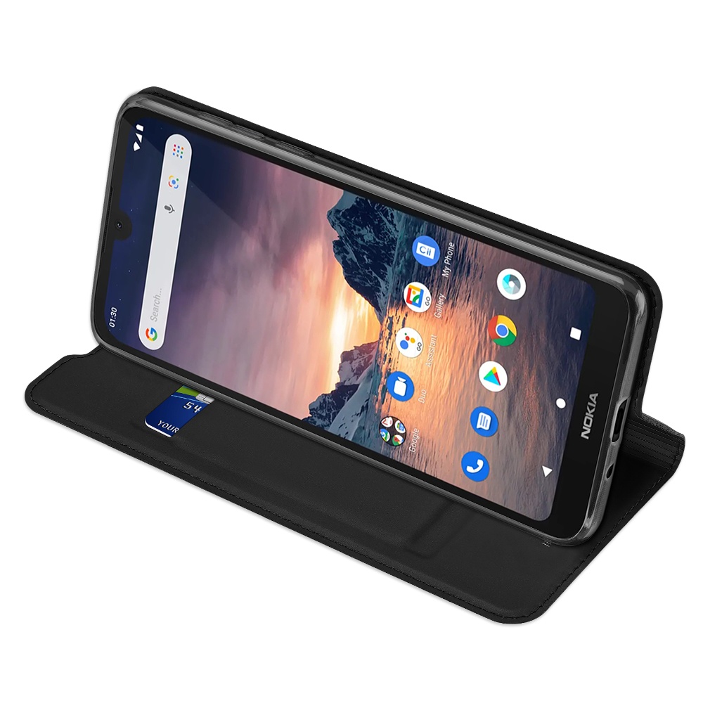 DUX DUCIS For Nokia 1.3 Leather Mobile Phone Cover Magnetic Protective Case Bracket with Cards Slot black - Image 2